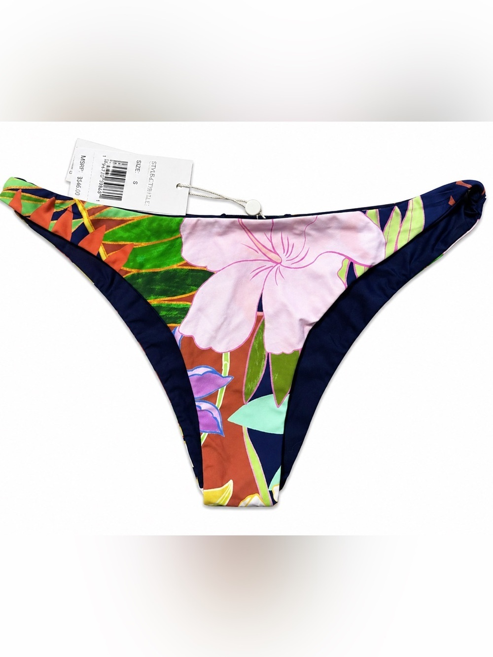 Citrus Reversible Tropical Bikini Bottoms Size S NWT High Cut